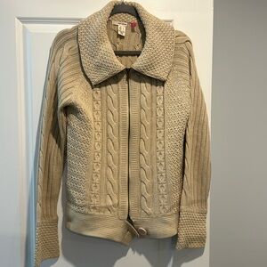 Thick knit DKNY Jeans zip-up sweater